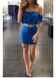  2 Piece Dress with  Crop Top and  Mini Skirt 